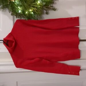 Talbots women perfect turtleneck red sweater cotton nylon petite xsp